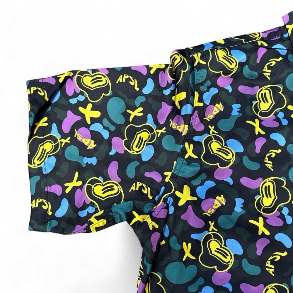 AlphaStyle Doodle NWT Streetwear Men's XL Button Up Shirt Graphic Aesthetic Y2K - Picture 3 of 8
